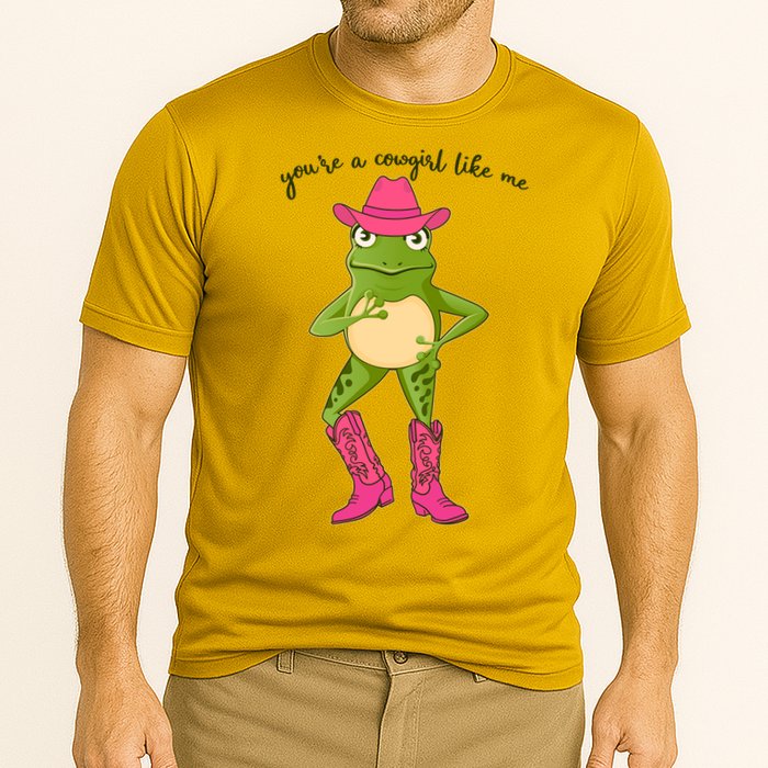 Funny Frog You're A Cowgirl Like Me Cooling Performance Crew T-Shirt