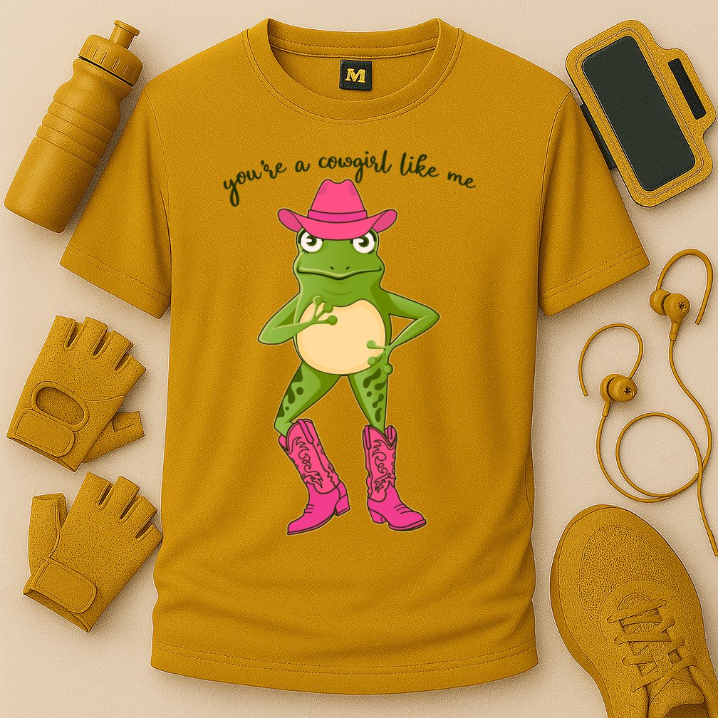 Funny Frog You're A Cowgirl Like Me Cooling Performance Crew T-Shirt