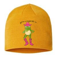 Funny Frog You're A Cowgirl Like Me Sustainable Beanie