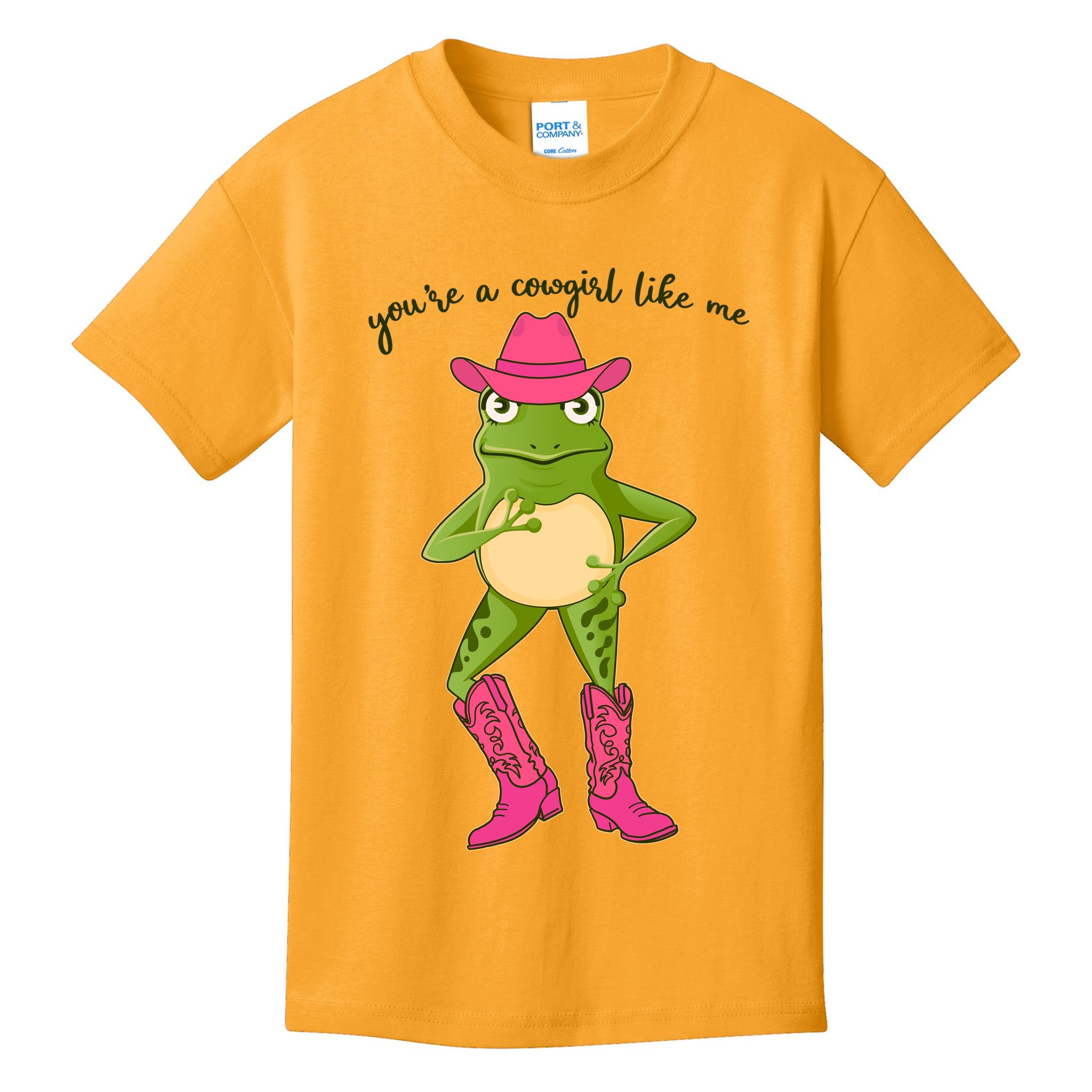 Funny Frog You're A Cowgirl Like Me Kids T-Shirt