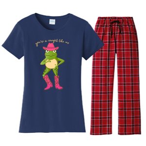 Funny Frog You're A Cowgirl Like Me Women's Flannel Pajama Set