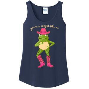 Funny Frog You're A Cowgirl Like Me Ladies Essential Tank