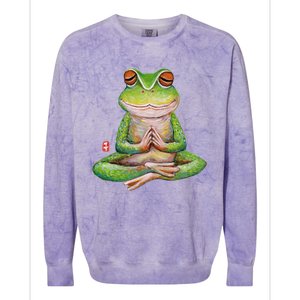 Funny Frog Yoga Meditation Yoga Animal Frogs Lover Gift Great Gift Colorblast Crewneck Sweatshirt