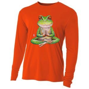 Funny Frog Yoga Meditation Yoga Animal Frogs Lover Gift Great Gift Cooling Performance Long Sleeve Crew