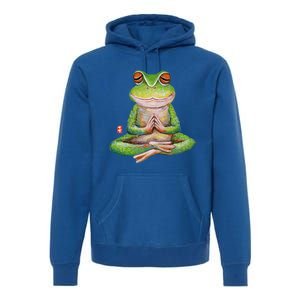 Funny Frog Yoga Meditation Yoga Animal Frogs Lover Gift Great Gift Premium Hoodie