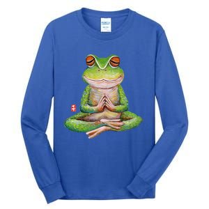 Funny Frog Yoga Meditation Yoga Animal Frogs Lover Gift Great Gift Tall Long Sleeve T-Shirt