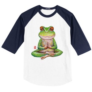 Funny Frog Yoga Meditation Yoga Animal Frogs Lover Gift Great Gift Baseball Sleeve Shirt