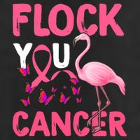 Funny Flock You Flamingo Cancer Breast Cancer 7 Panel Mesh Trucker Snapback Hat