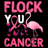 Funny Flock You Flamingo Cancer Breast Cancer Doggie Tank