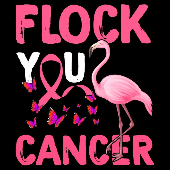Funny Flock You Flamingo Cancer Breast Cancer Doggie Tank