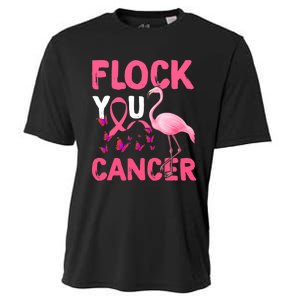 Funny Flock You Flamingo Cancer Breast Cancer Cooling Performance Crew T-Shirt