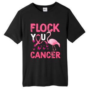 Funny Flock You Flamingo Cancer Breast Cancer Tall Fusion ChromaSoft Performance T-Shirt