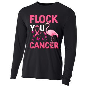 Funny Flock You Flamingo Cancer Breast Cancer Cooling Performance Long Sleeve Crew