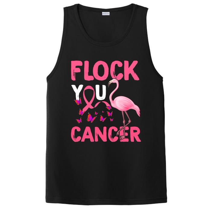 Funny Flock You Flamingo Cancer Breast Cancer PosiCharge Competitor Tank