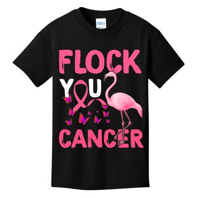Funny Flock You Flamingo Cancer Breast Cancer Kids T-Shirt