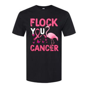 Funny Flock You Flamingo Cancer Breast Cancer Softstyle CVC T-Shirt