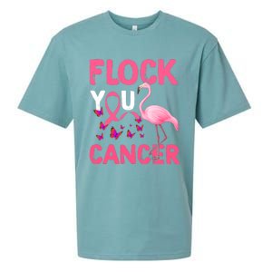 Funny Flock You Flamingo Cancer Breast Cancer Sueded Cloud Jersey T-Shirt