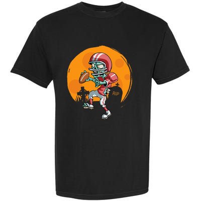 Funny Football Zombie Player Halloween Football Sport Gift Garment-Dyed Heavyweight T-Shirt