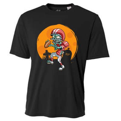 Funny Football Zombie Player Halloween Football Sport Gift Cooling Performance Crew T-Shirt