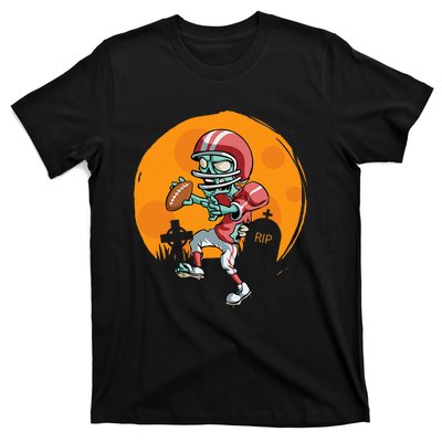 Funny Football Zombie Player Halloween Football Sport Gift T-Shirt