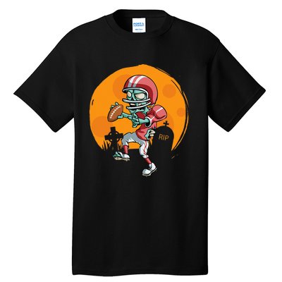 Funny Football Zombie Player Halloween Football Sport Gift Tall T-Shirt