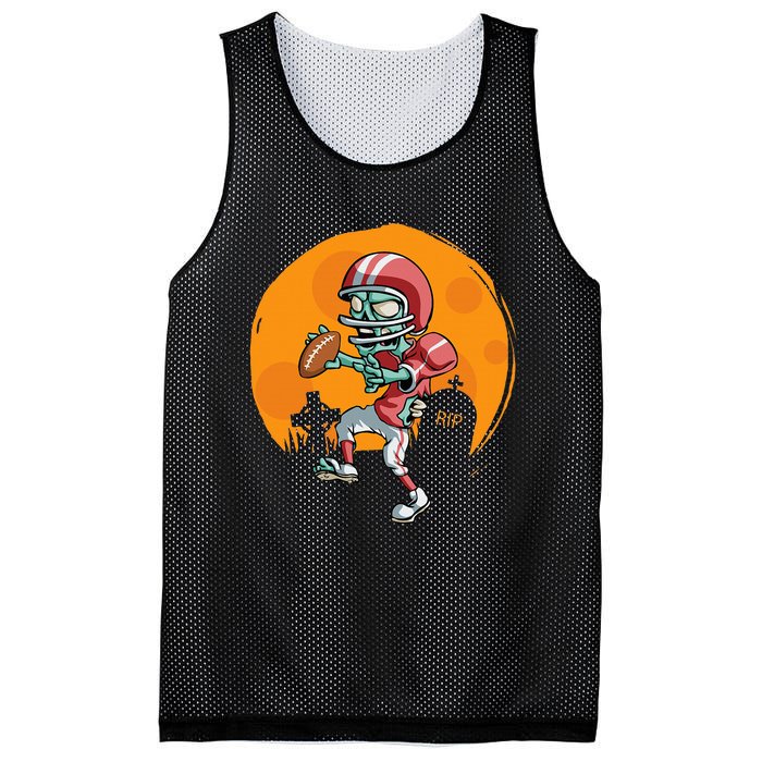 Funny Football Zombie Player Halloween Football Sport Gift Mesh Reversible Basketball Jersey Tank