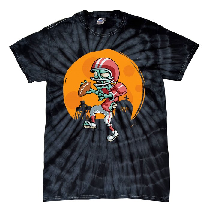 Funny Football Zombie Player Halloween Football Sport Gift Tie-Dye T-Shirt