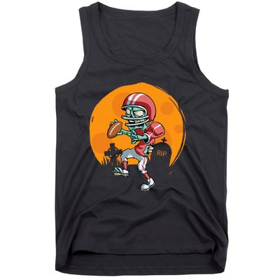 Funny Football Zombie Player Halloween Football Sport Gift Tank Top