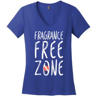 Fragrance Free Zone Chemical Sensitivity Mcs/es Gift Women's V-Neck T-Shirt