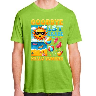 Funny Goodbye 1st Grade Hello Summer Gift Adult ChromaSoft Performance T-Shirt