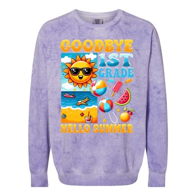 Funny Goodbye 1st Grade Hello Summer Gift Colorblast Crewneck Sweatshirt