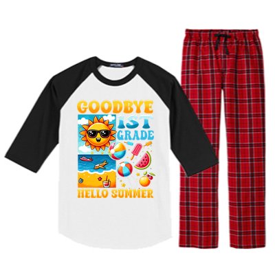 Funny Goodbye 1st Grade Hello Summer Gift Raglan Sleeve Pajama Set