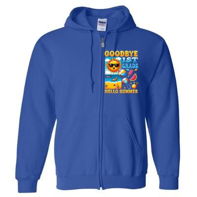 Funny Goodbye 1st Grade Hello Summer Gift Full Zip Hoodie