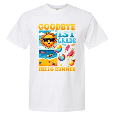 Funny Goodbye 1st Grade Hello Summer Gift Garment-Dyed Heavyweight T-Shirt