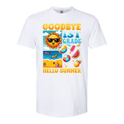 Funny Goodbye 1st Grade Hello Summer Gift Softstyle CVC T-Shirt