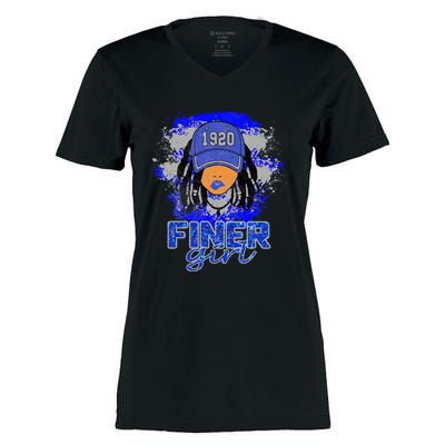 Finer Girl 1920 Sisters Women's Momentum V-Neck T-Shirt