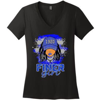 Finer Girl 1920 Sisters Women's V-Neck T-Shirt