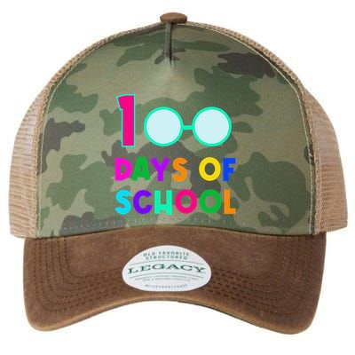 Funny Glasses 100th Days Of School Teacher Student Colorful Legacy Tie Dye Trucker Hat