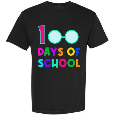 Funny Glasses 100th Days Of School Teacher Student Colorful Garment-Dyed Heavyweight T-Shirt