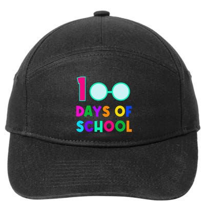 Funny Glasses 100th Days Of School Teacher Student Colorful 7-Panel Snapback Hat