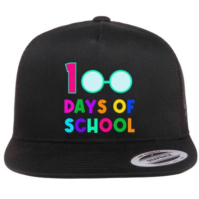 Funny Glasses 100th Days Of School Teacher Student Colorful Flatbill Hat