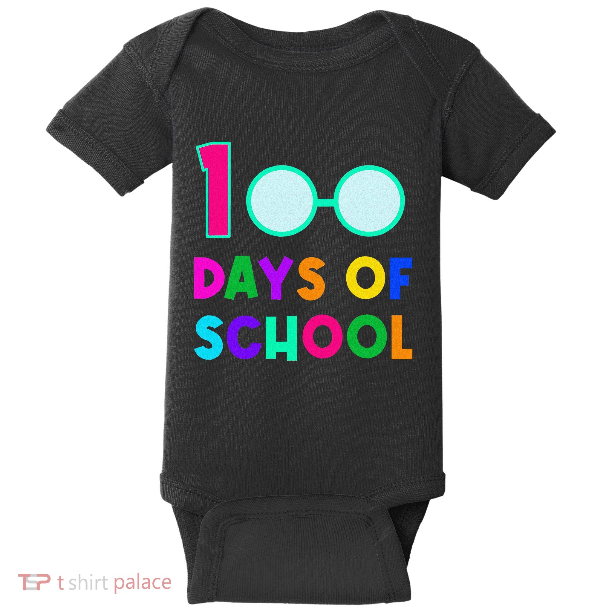Funny Glasses 100th Days Of School Teacher Student Colorful Baby Bodysuit
