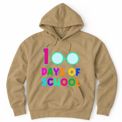 Funny Glasses 100th Days Of School Teacher Student Colorful Hoodie