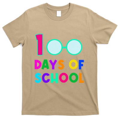Funny Glasses 100th Days Of School Teacher Student Colorful T-Shirt