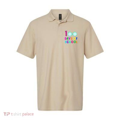Funny Glasses 100th Days Of School Teacher Student Colorful Polo