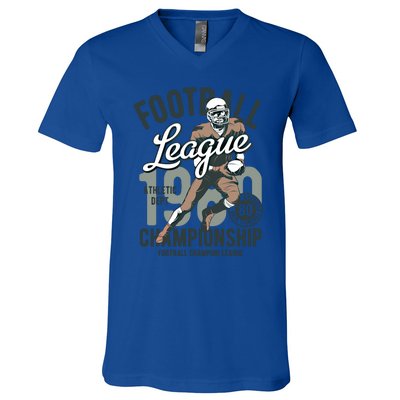 Football Gift 1908 Retro League College Coach Gift V-Neck T-Shirt