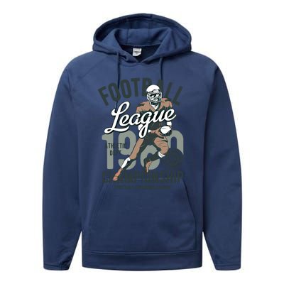 Football Gift 1908 Retro League College Coach Gift Performance Fleece Hoodie