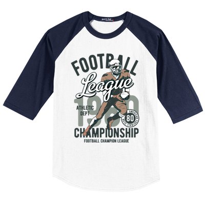 Football Gift 1908 Retro League College Coach Gift Baseball Sleeve Shirt