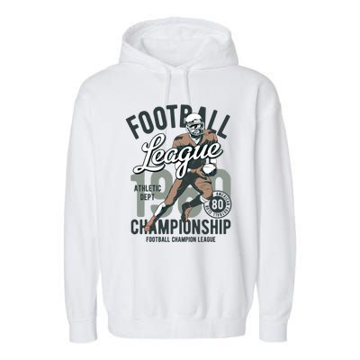 Football Gift 1908 Retro League College Coach Gift Garment-Dyed Fleece Hoodie