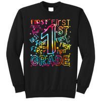 First Grade 1st Grade Tie Dye Word Art Sweatshirt